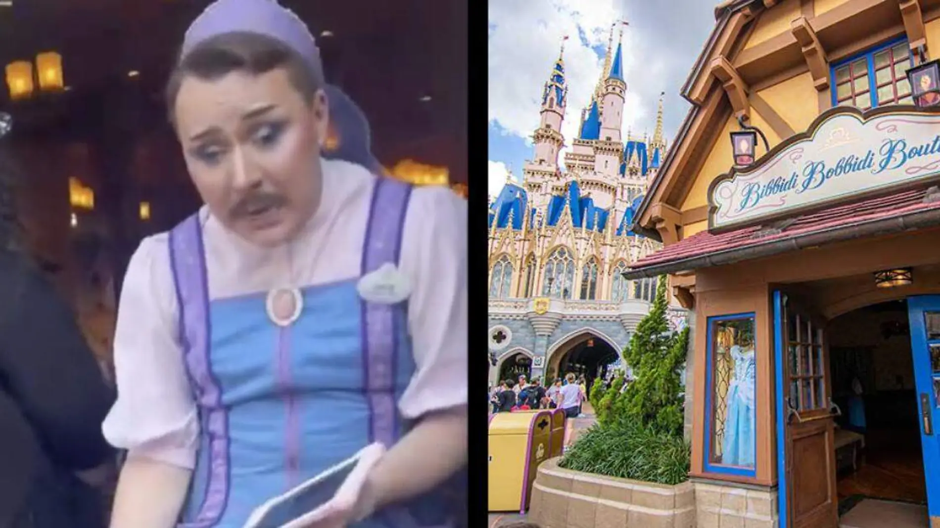 Hombre con vestido trabaja en Disneyland, en una tienda de ropa para niñas y desata críticas